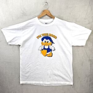 Vintage I'm The Boss Duck Shirt Mens XL White Anvil 90s Grunge Funny Retro Y2K